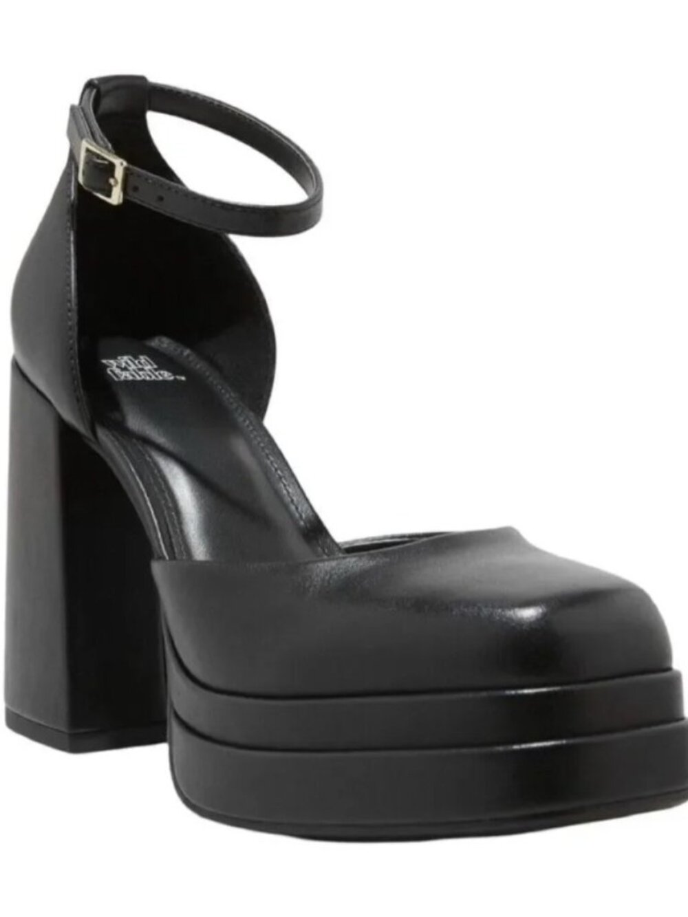 Wild Fable Bianca Black Platform Block Heels Shoes Ankle Strap Goth Club Sz 6.5